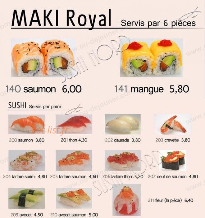 Restaurant Sushi Nord — carte page 8