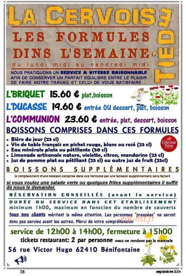 La cervoise tiède — carte page 2