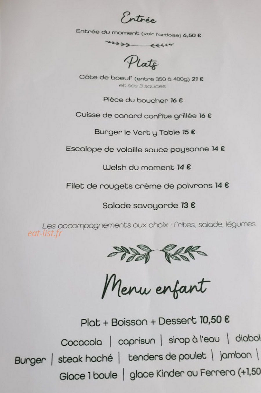 Le Vert Y Table — carte page 1