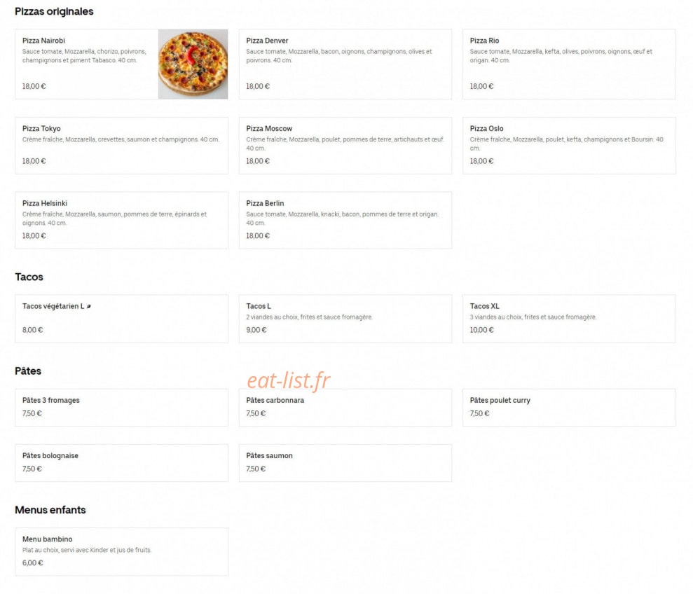 Casa Del Pizza — carte page 3