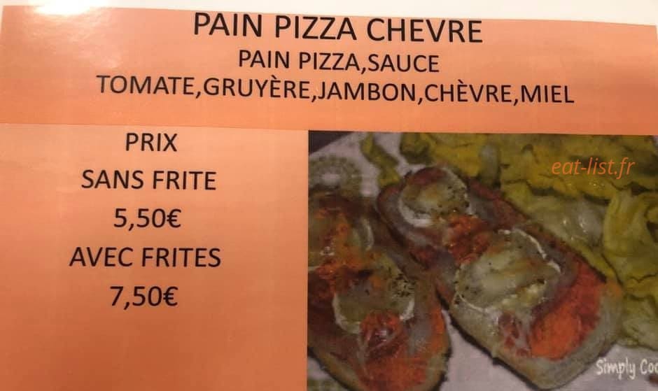 Au bon pain — carte page 1