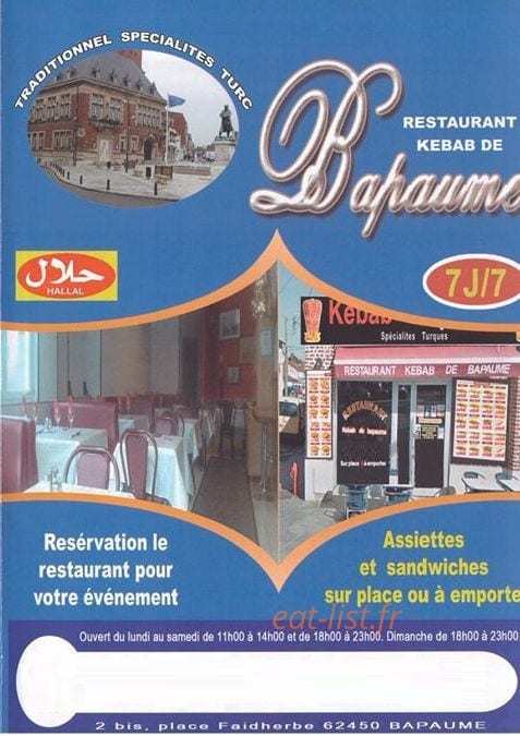 Kebab de bapaume — carte page 1