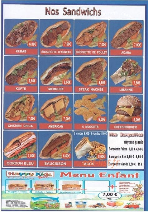 Kebab de bapaume — carte page 3
