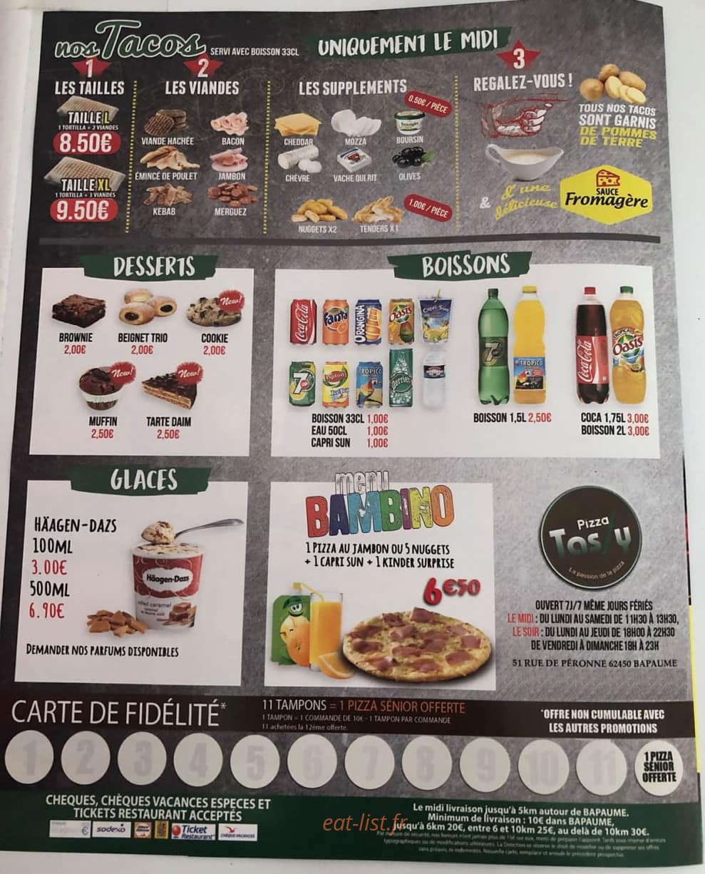 Pizza tasty — carte page 4