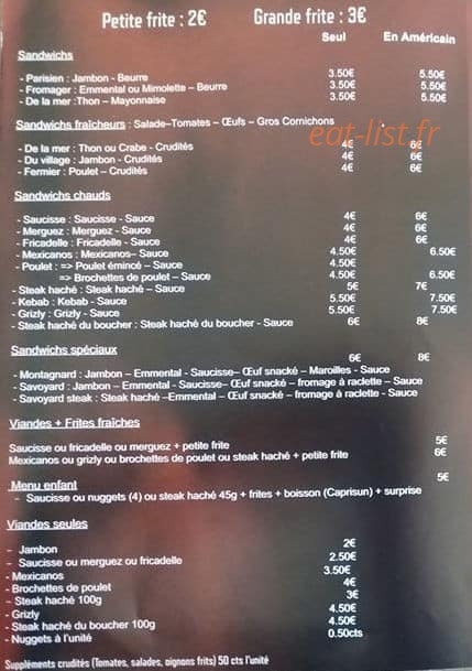 Chez Cris — carte page 1