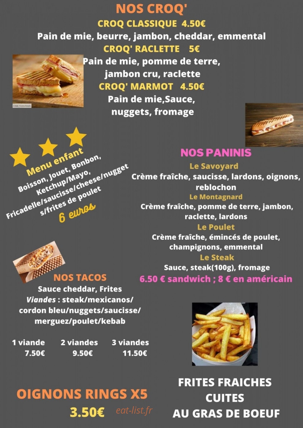 Chez big chaud — carte page 1