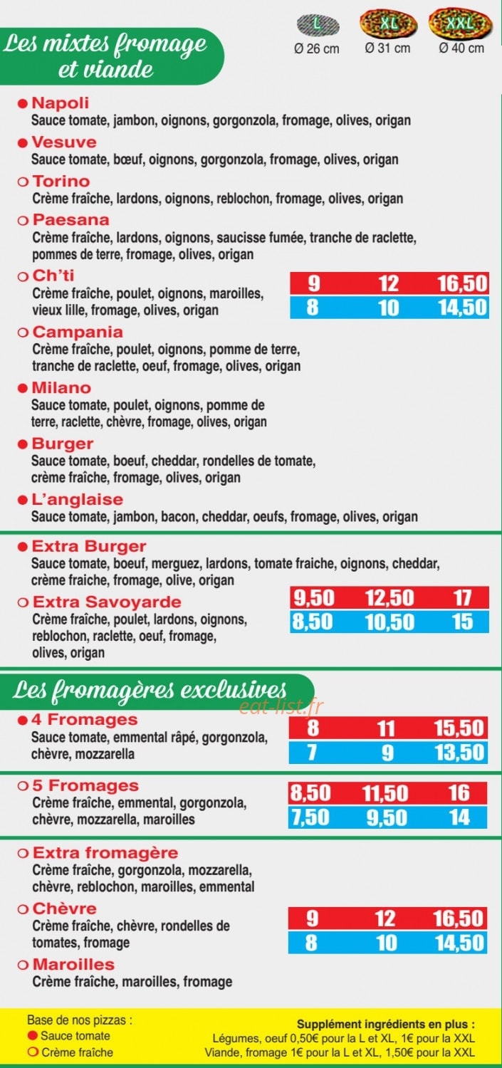 Royal Pizza — carte page 2