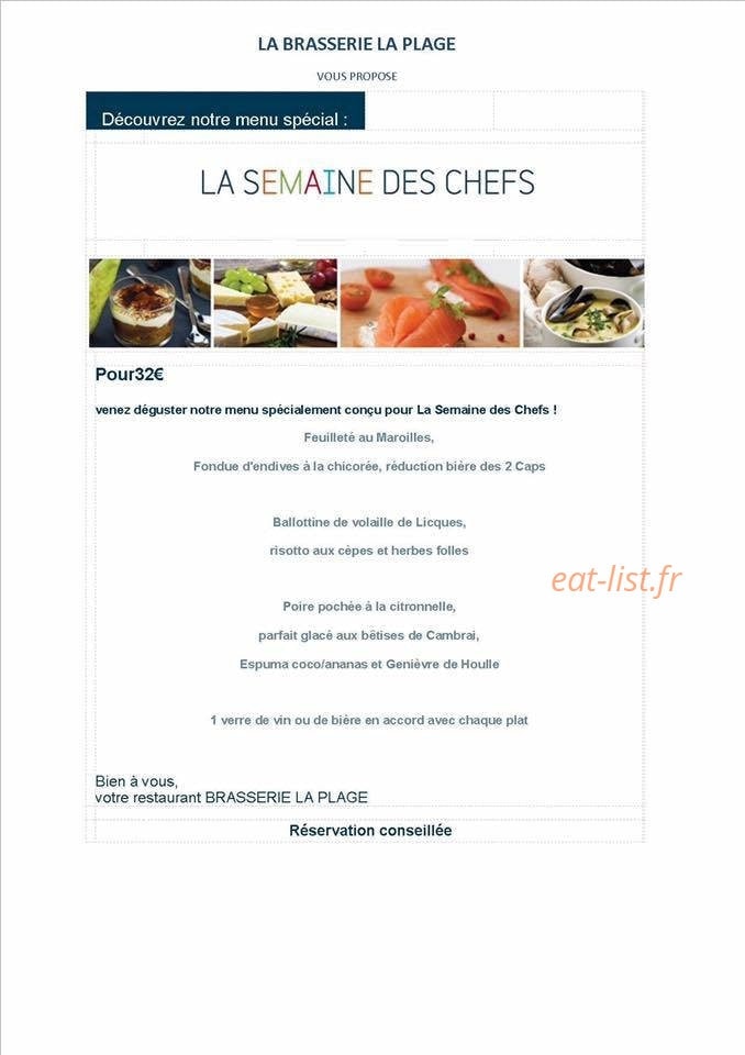 brasserie La plage — carte page 2