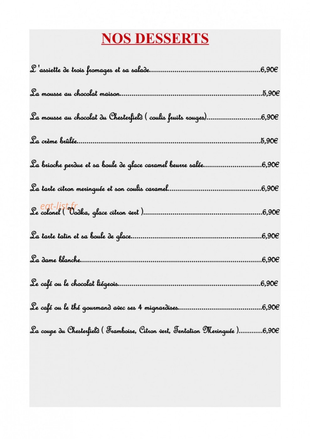 Le Chesterfield — carte page 10