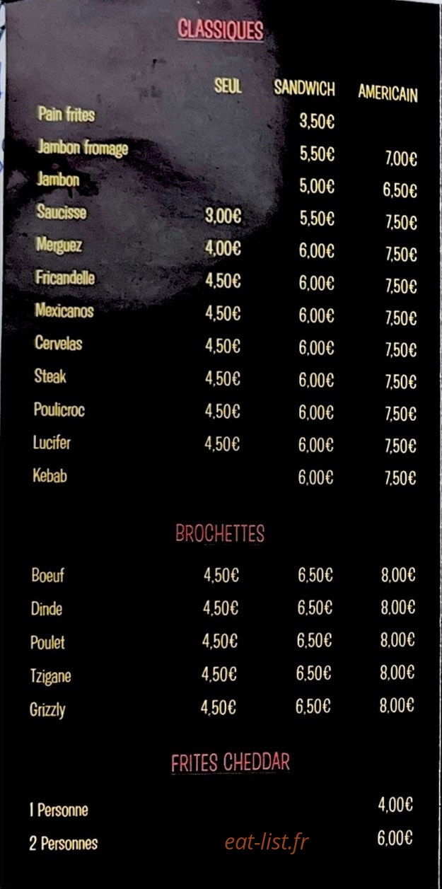 LMC frites — carte page 1