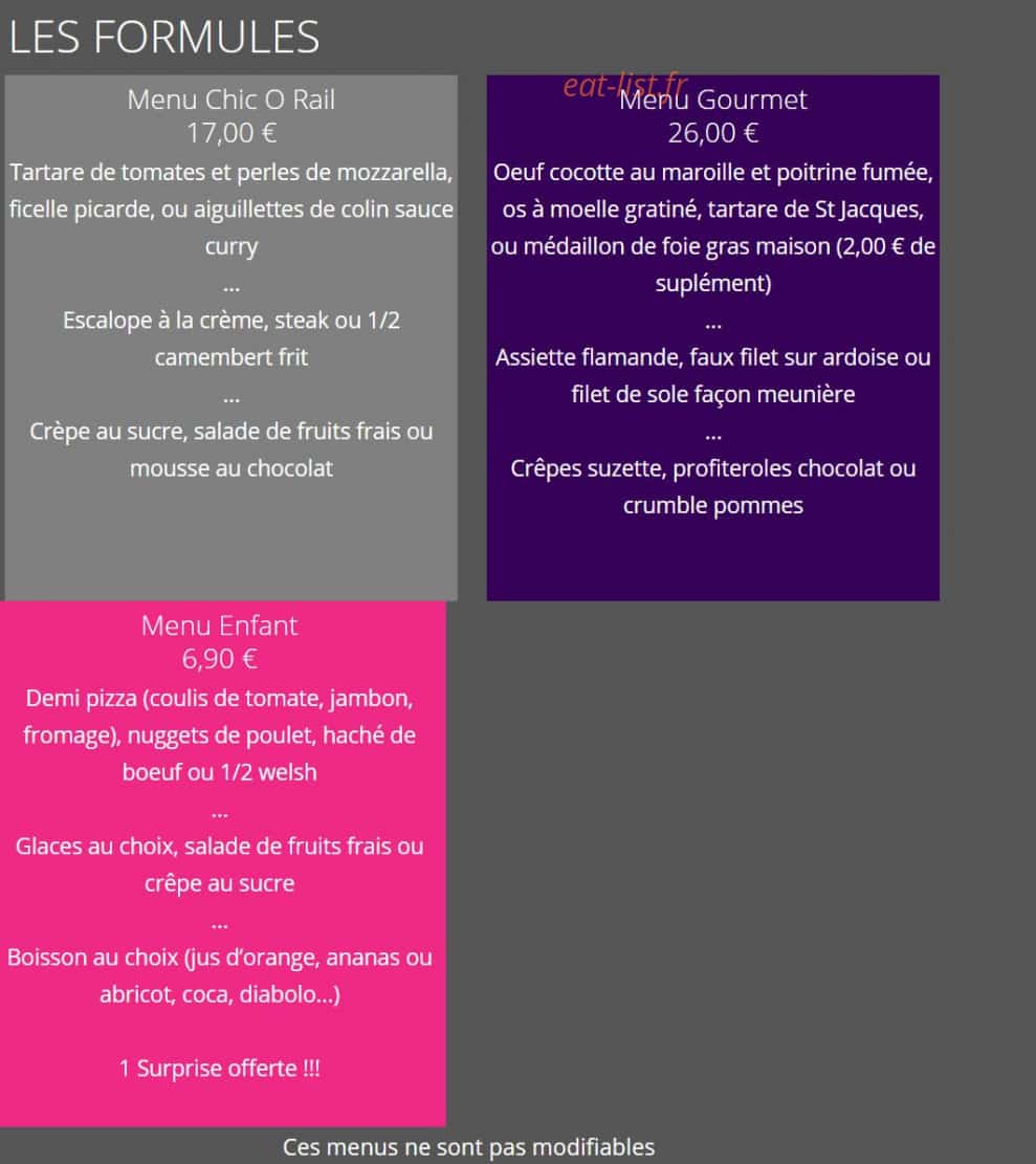 Chic Ô Rail — carte page 6