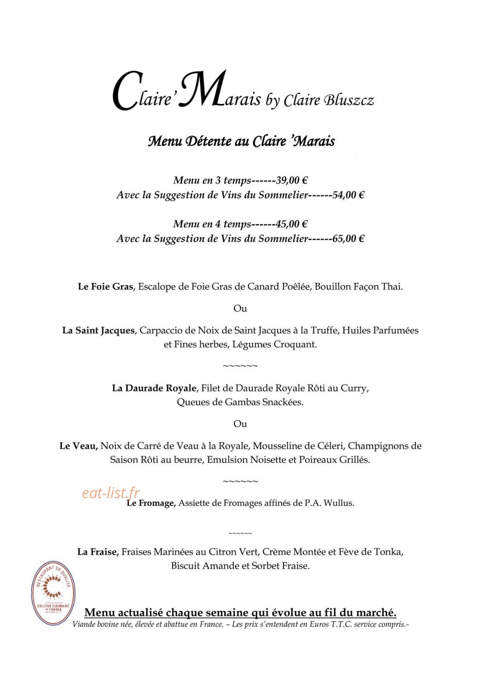 Claire'Marais — carte page 4