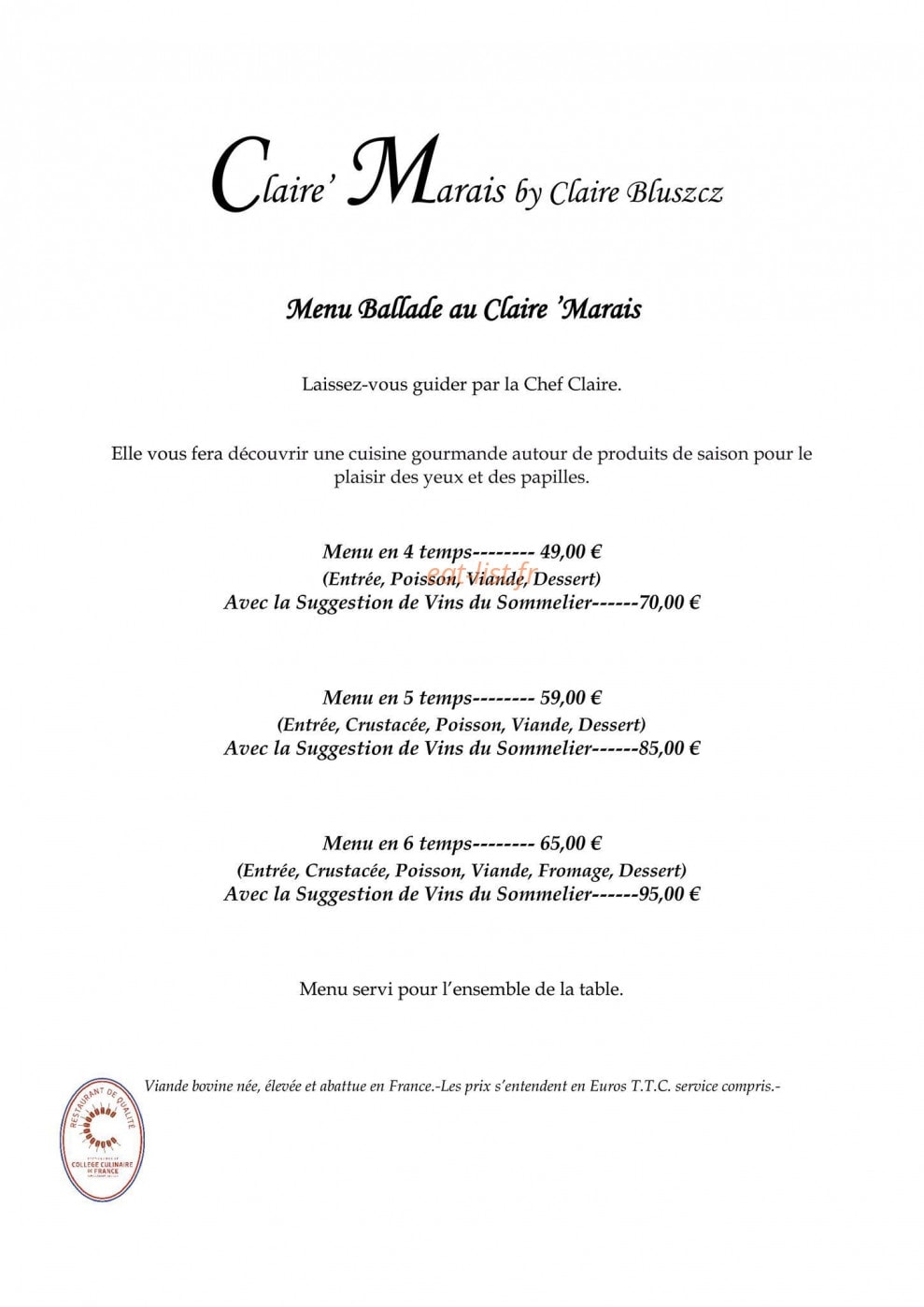 Claire'Marais — carte page 5