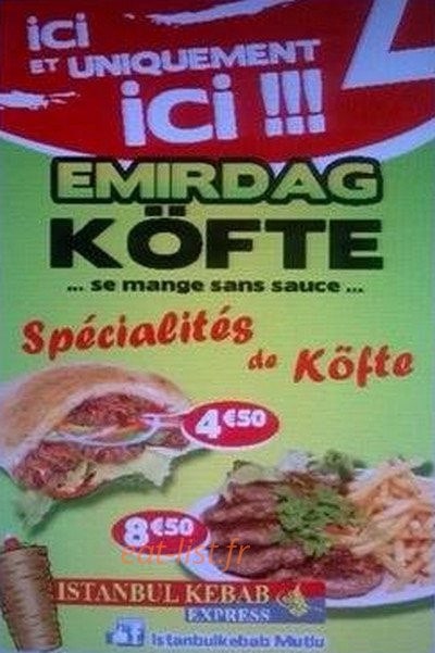 Emirdag kofte — carte page 1