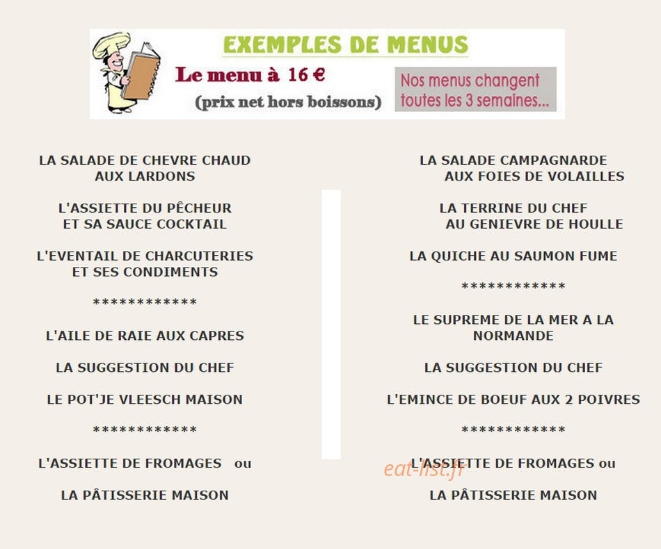 L'Auberge du Bachelin — carte page 1