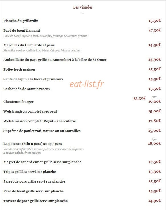 L'Estaminet des 3 Caves — carte page 2