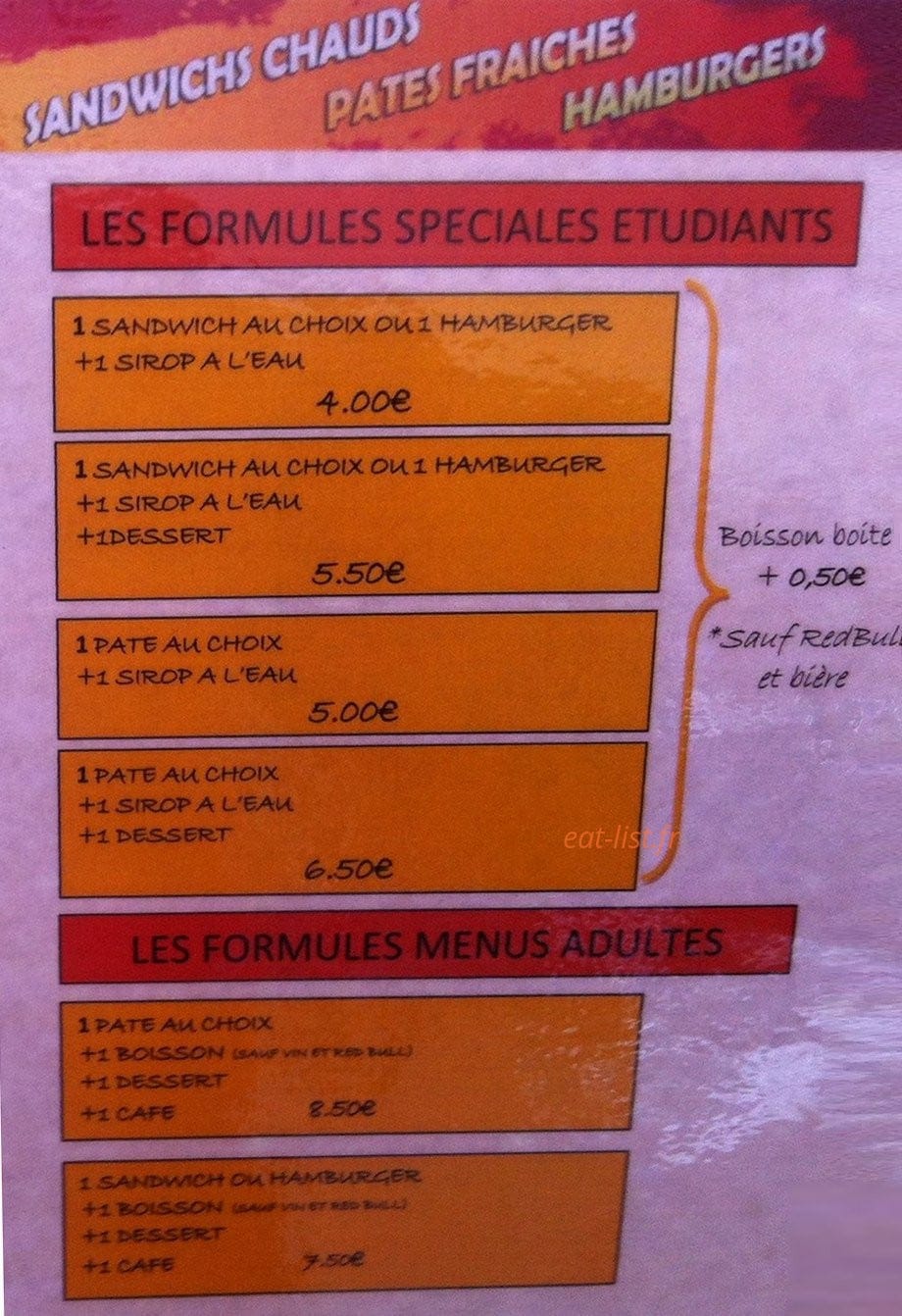 La fringale — carte page 3