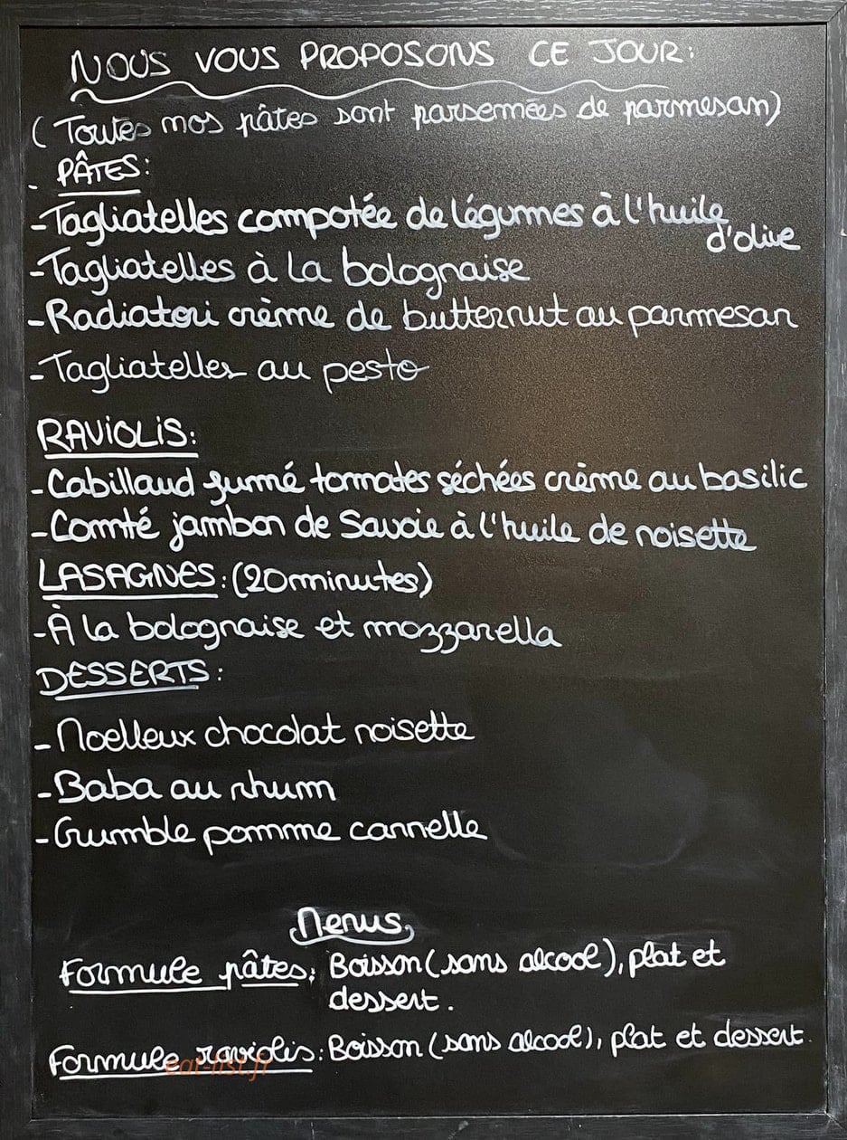 Les Délices de Chloé — carte page 1