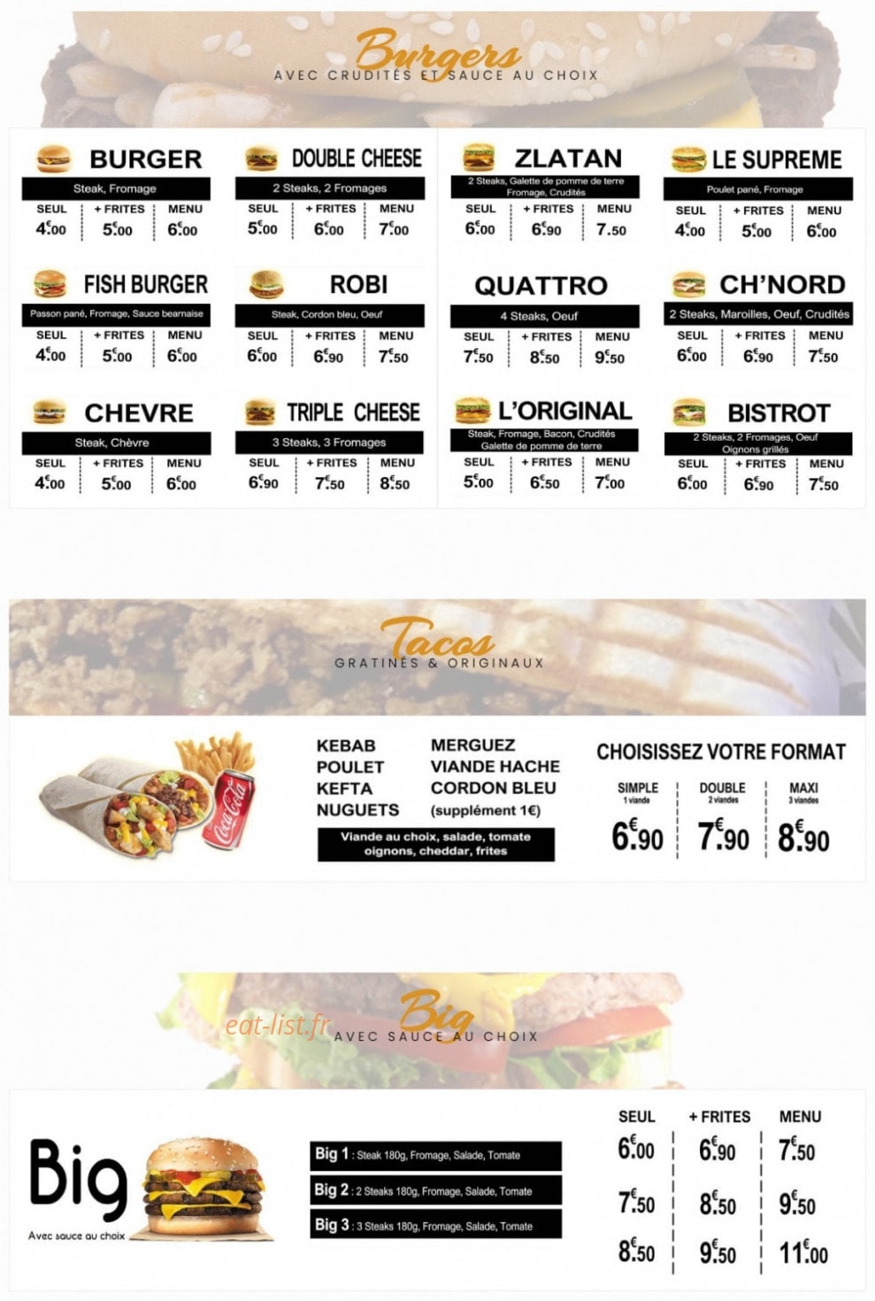 My Tacos — carte page 2