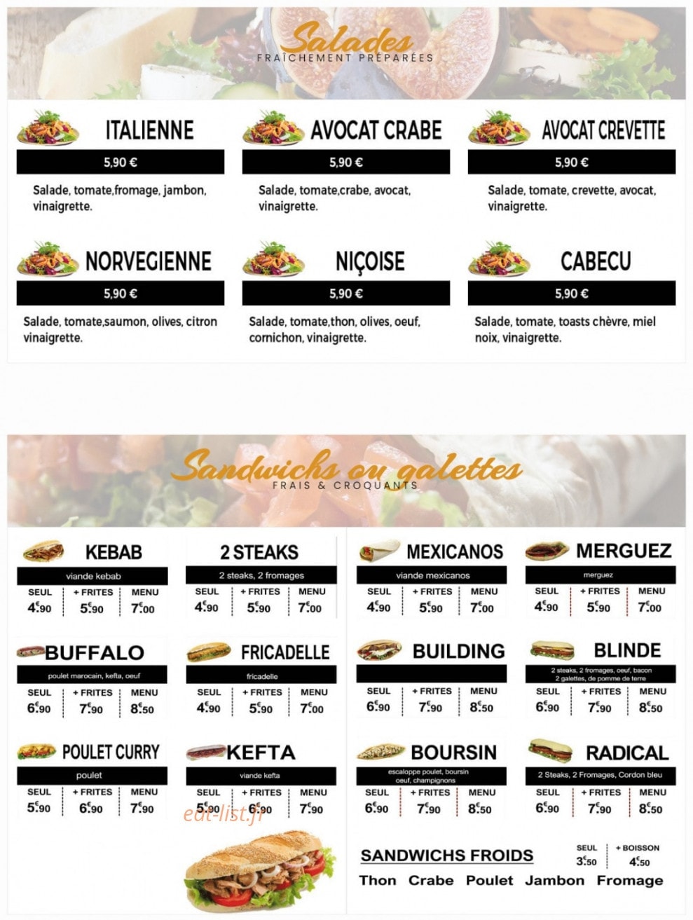 My Tacos — carte page 1