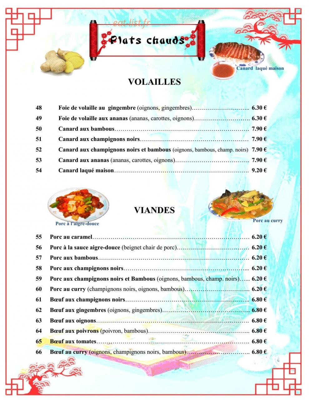 New China Town — carte page 6