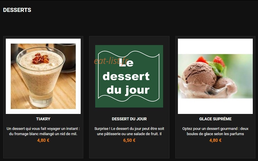 Plaisir Gourmand — carte page 3