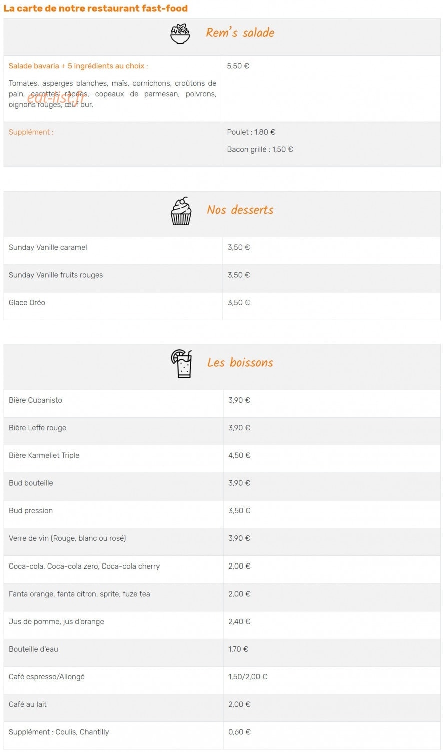 Rem's burgers — carte page 2