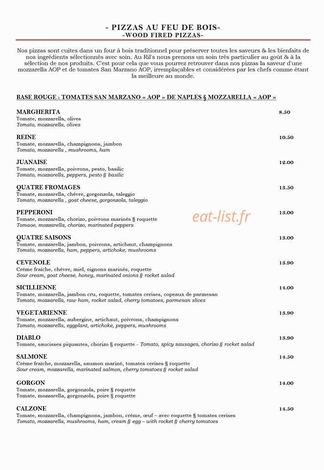Ril's — carte page 1
