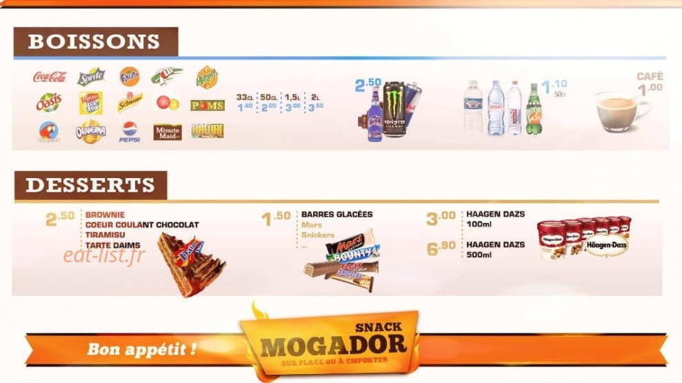 Snack mogador — carte page 7