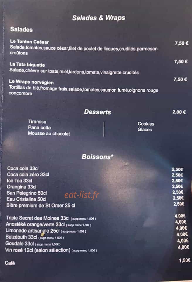 Tonton & Co — carte page 2