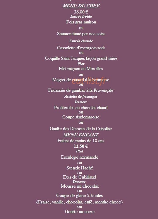 La Crinoline — carte page 4
