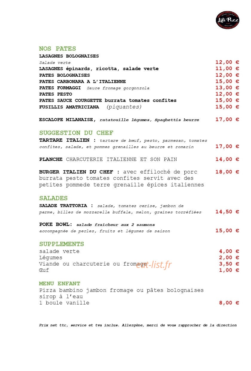 Lilipizz — carte page 1