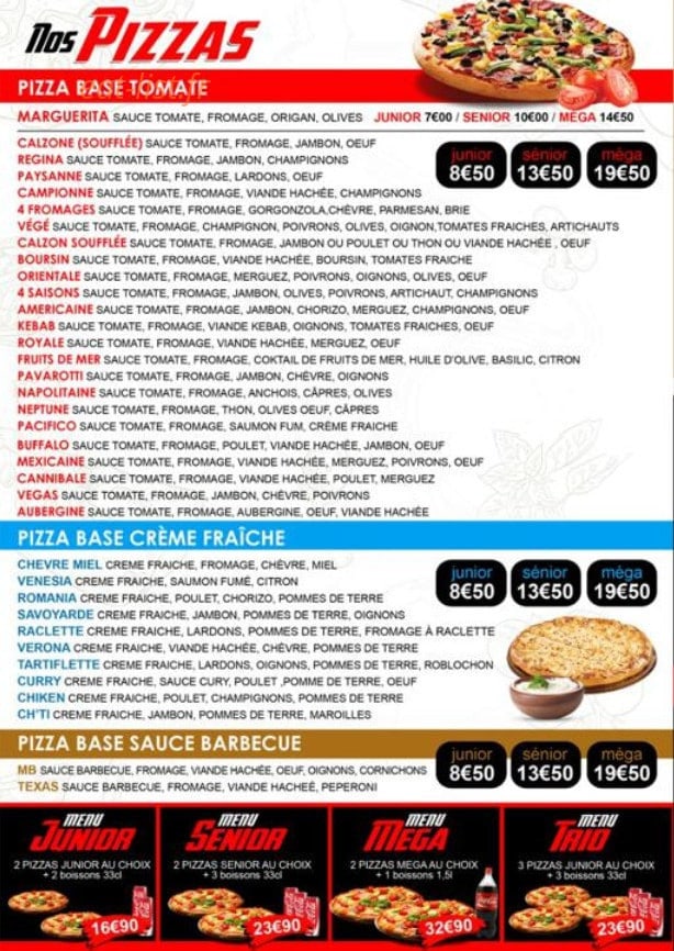 MB Pizza — carte page 2