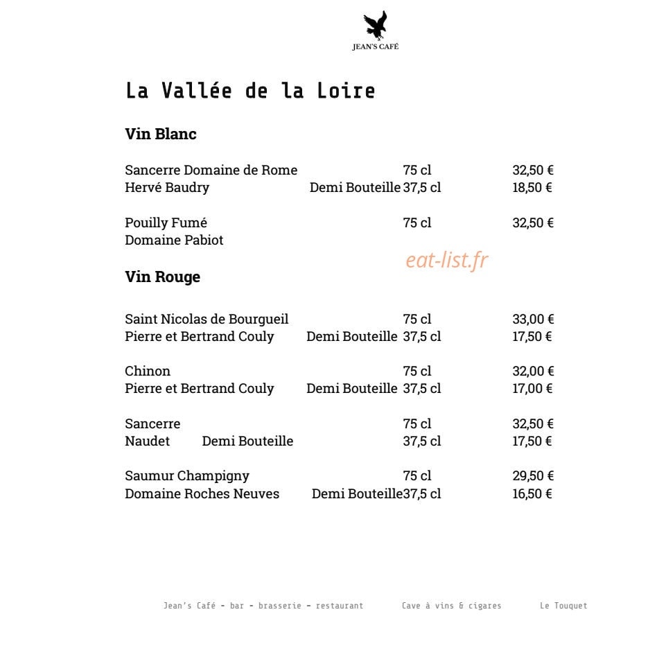 Jean's Cafe — carte page 21