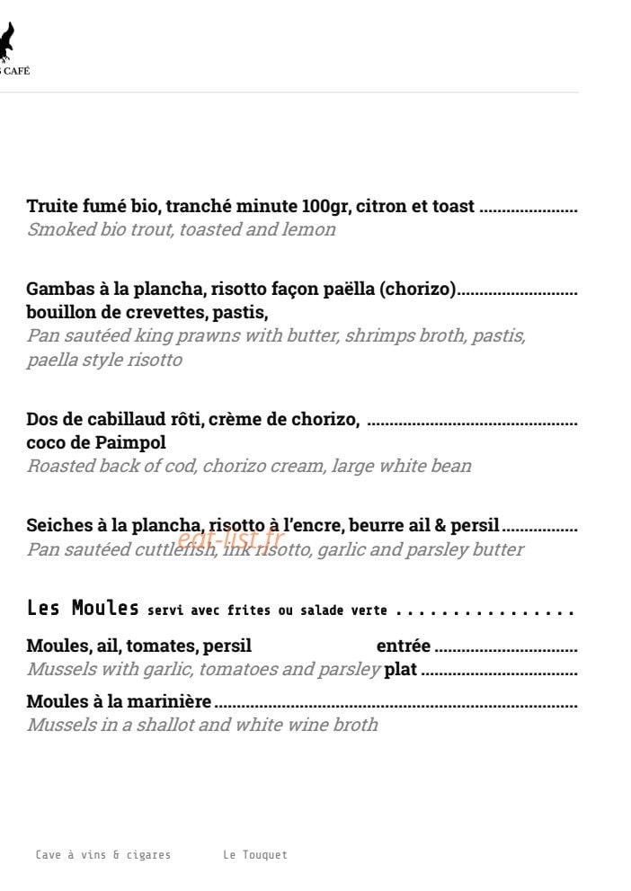 Jean's Cafe — carte page 6
