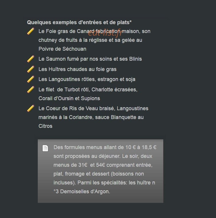 Le Coté Sud — carte page 1