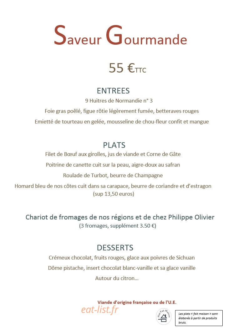 Le Restaurant des Arts — carte page 3