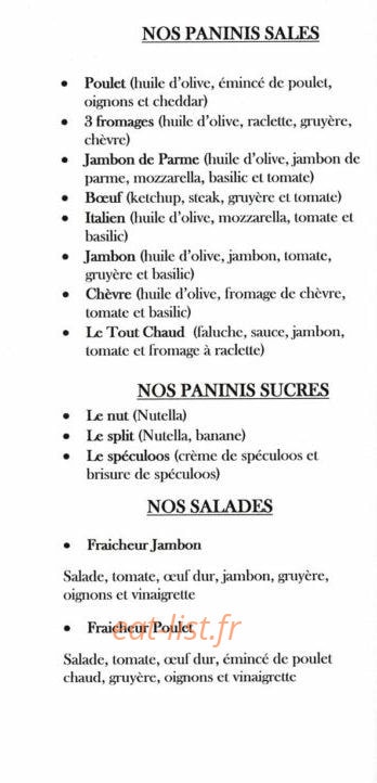 La Friterie Servinoise — carte page 4
