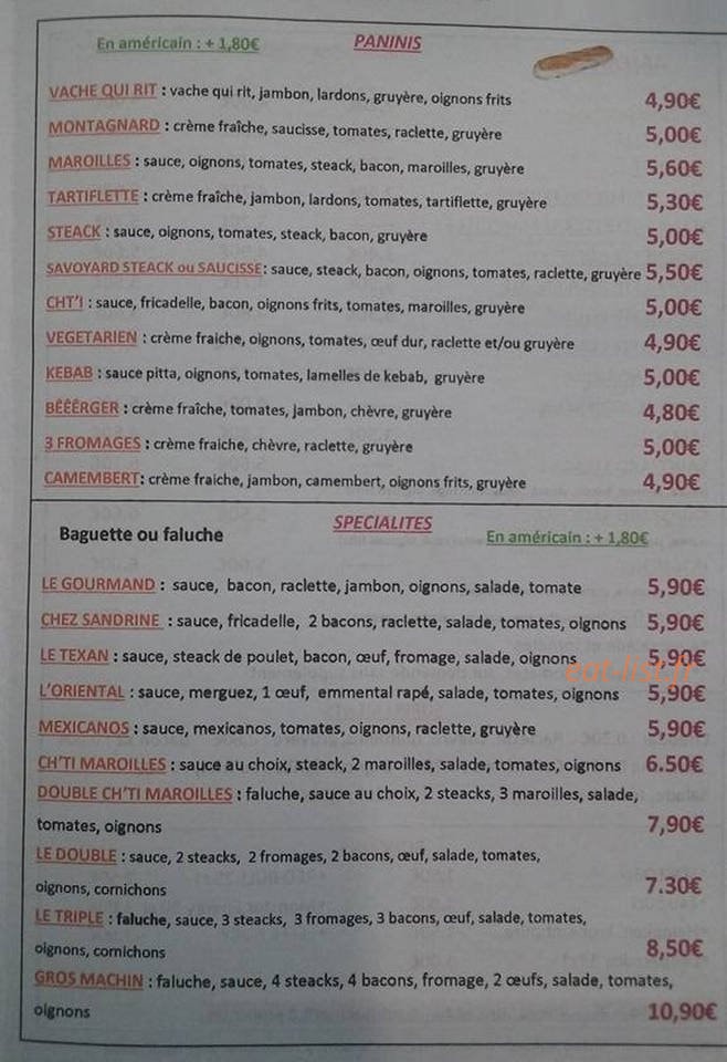 Chez Sandrine — carte page 3