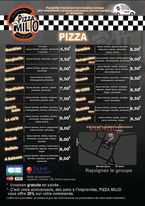 Pizza Milio — carte page 2