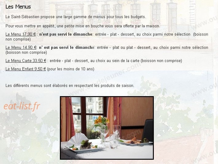 Le Saint Sebastien — carte page 1