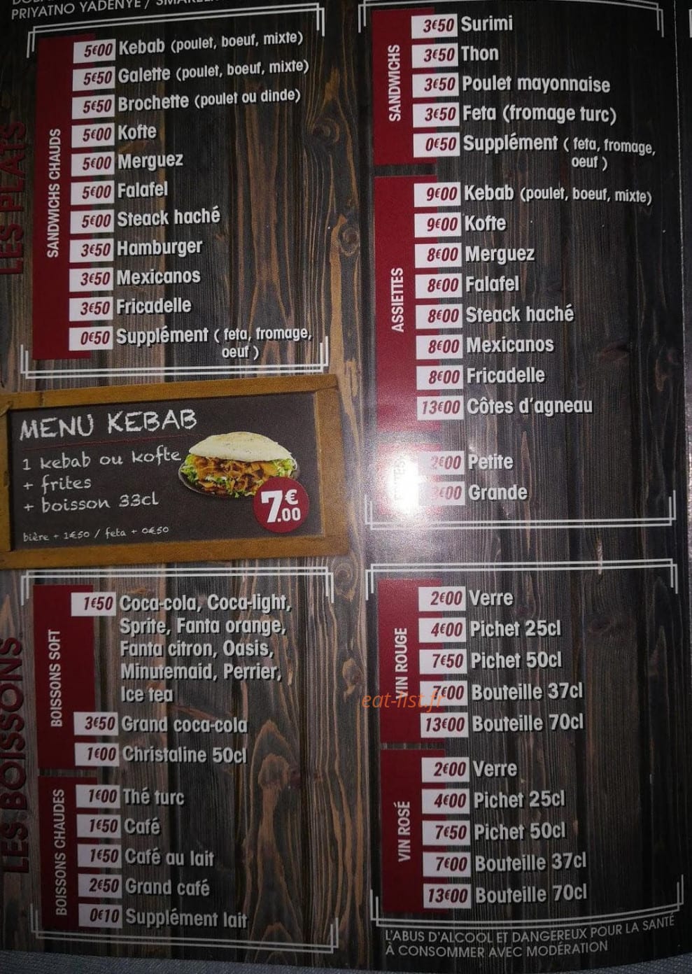 Cappadoce Grill — carte page 1
