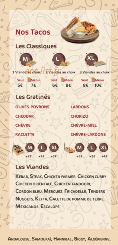 O’My Tacos — carte page 3