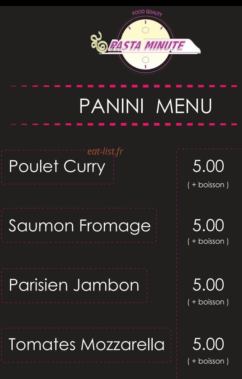 Pasta Minute — carte page 2