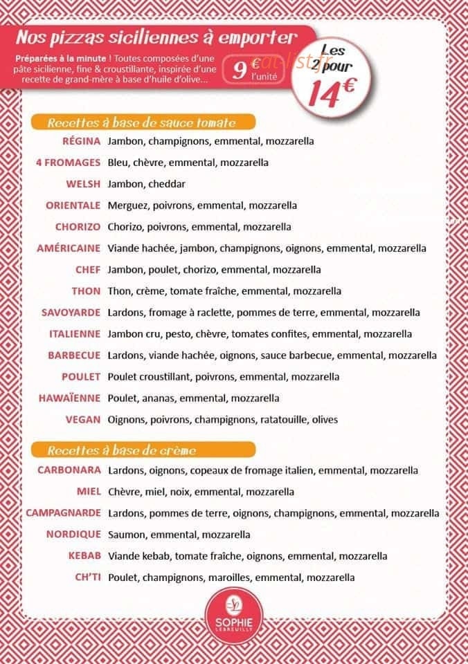 Boulangerie Sophie Lebreuilly — carte page 1