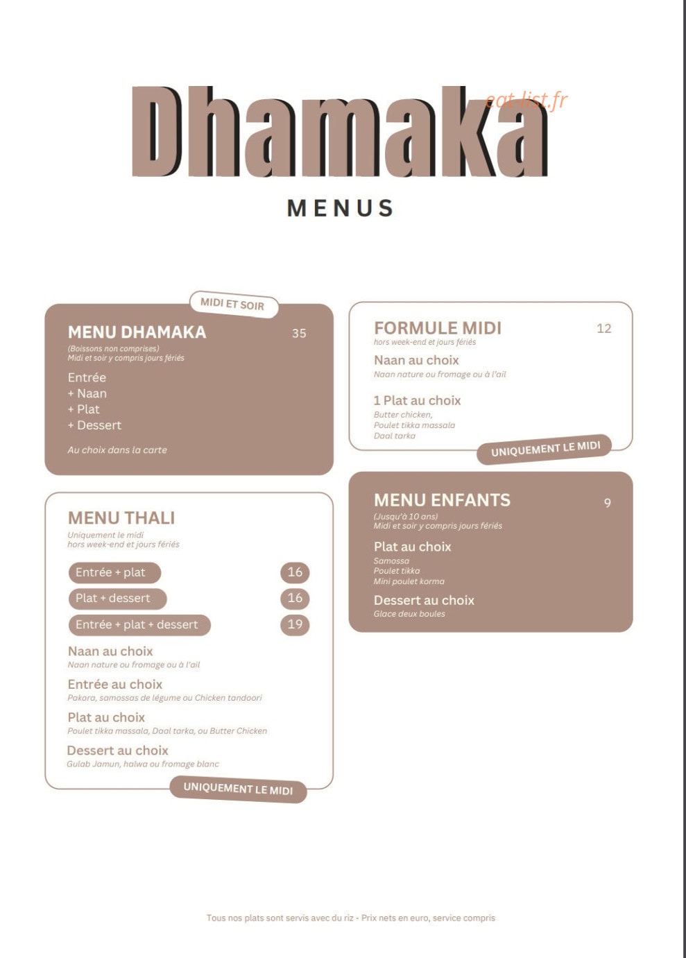 Dhamaka — carte page 3