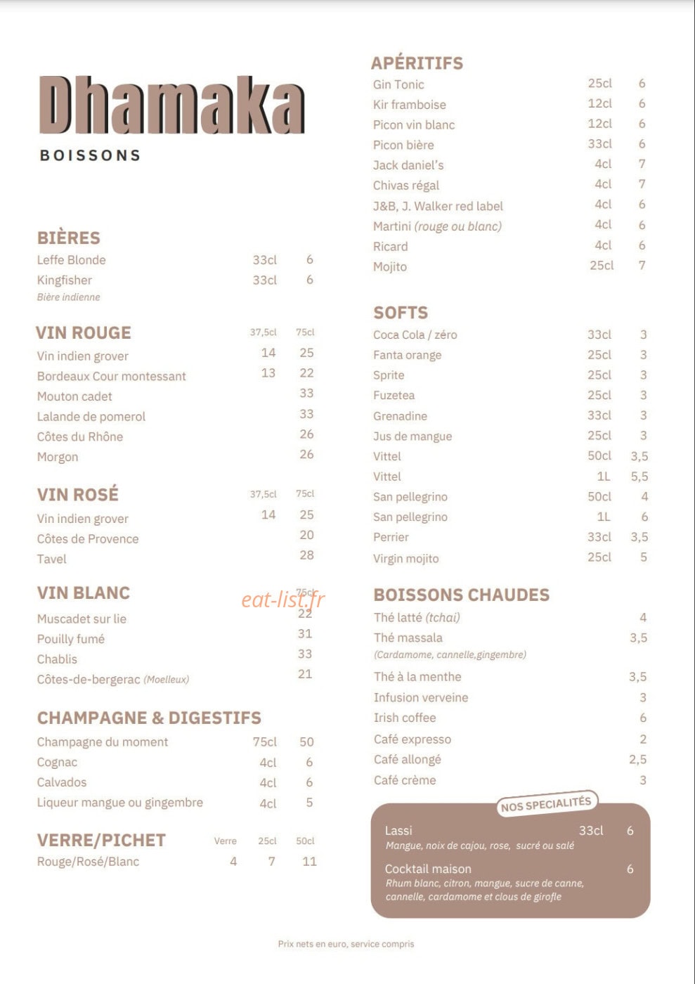 Dhamaka — carte page 4