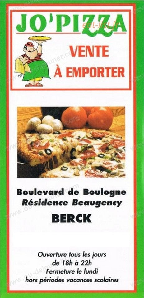 Jo'pizza — carte page 1