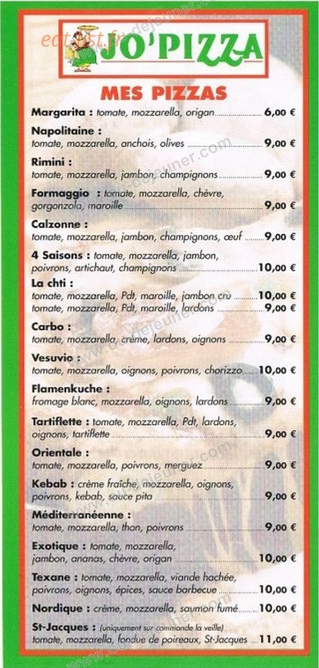 Jo'pizza — carte page 2