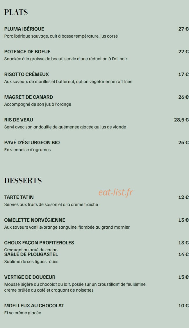 L’Atelier de Zadig — carte page 2